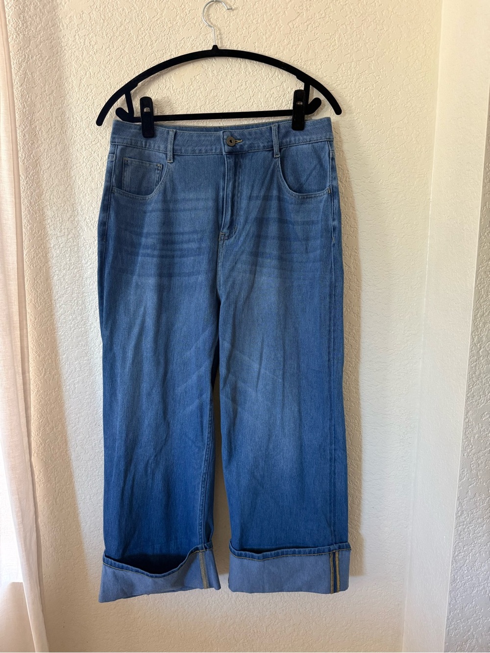 HALARA Mid Wash Wide-Leg Jeans